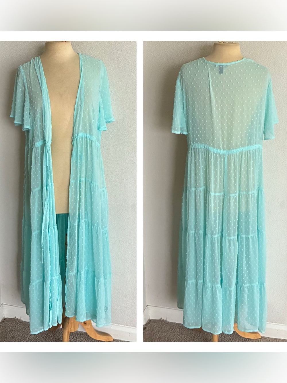 Torrid blue swiss dot coverup